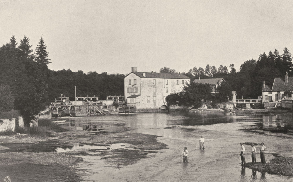 AUBE. Bar-sur-Aube- la rivière 1906 old antique vintage print picture